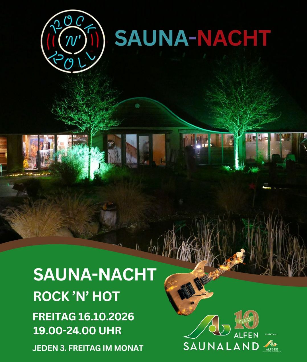 Sauna night every 3rd Friday of the month from 7 pm to midnight