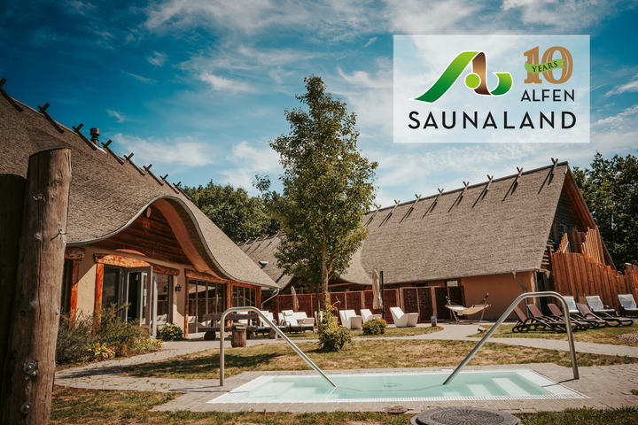 Sauna pond with logo 10 years