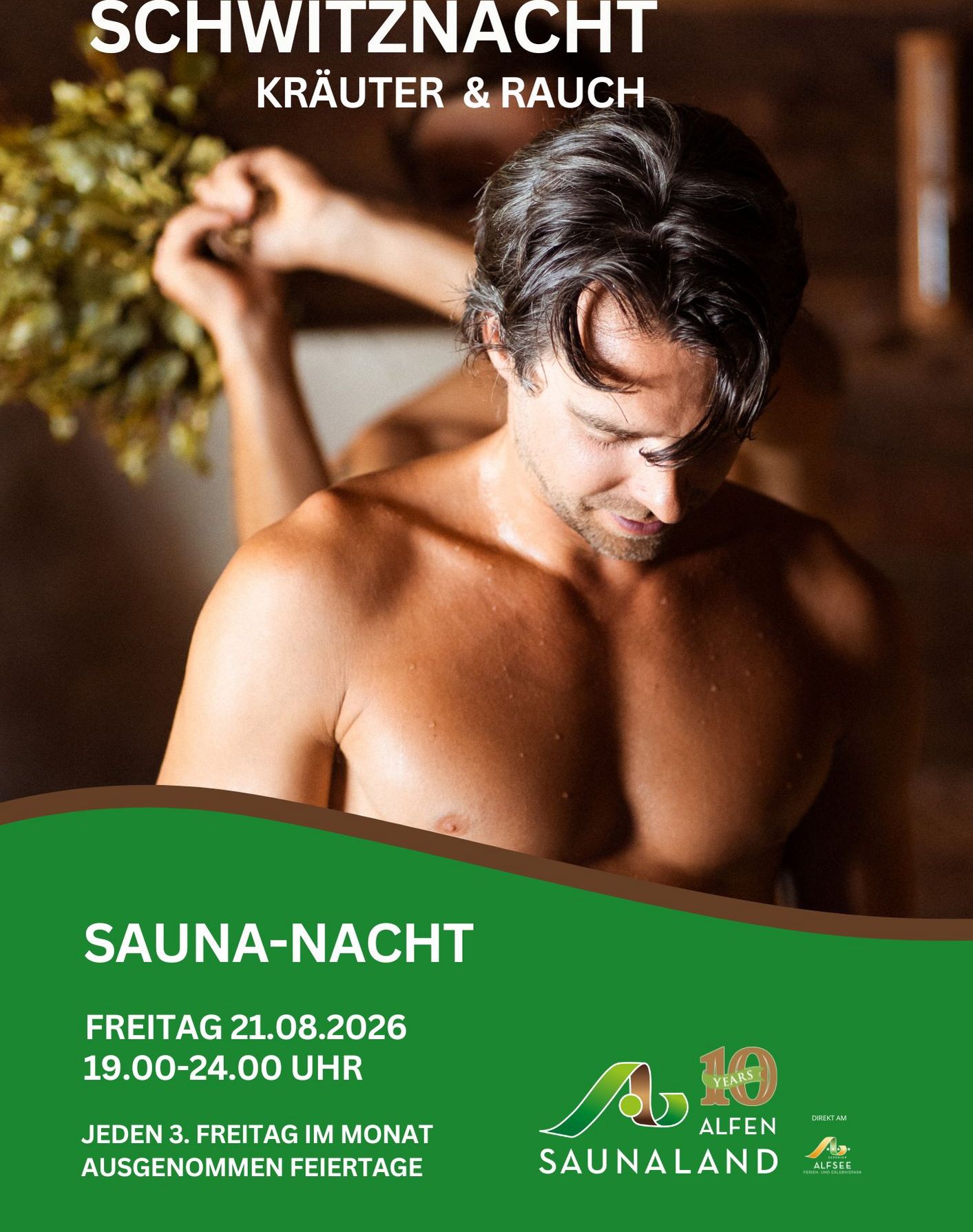 Sauna night every 3rd Friday of the month from 7 pm to midnight