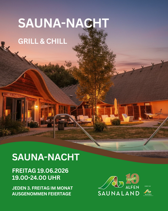 Sauna night every 3rd Friday of the month from 7 pm to midnight