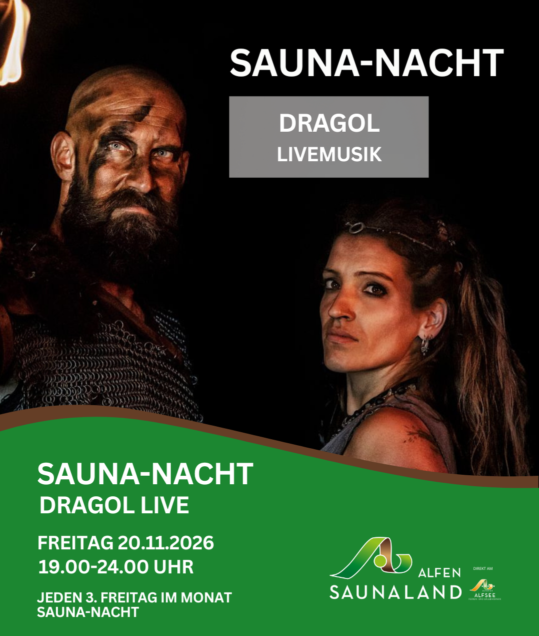 Saunanacht jeden 3. Freitag im Monat von 19-24 Uhr