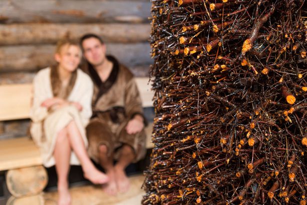 Couple in the salt grotto