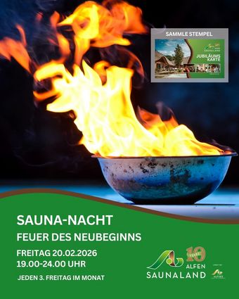 Sauna night November 21, 2025 7 p.m.-midnight